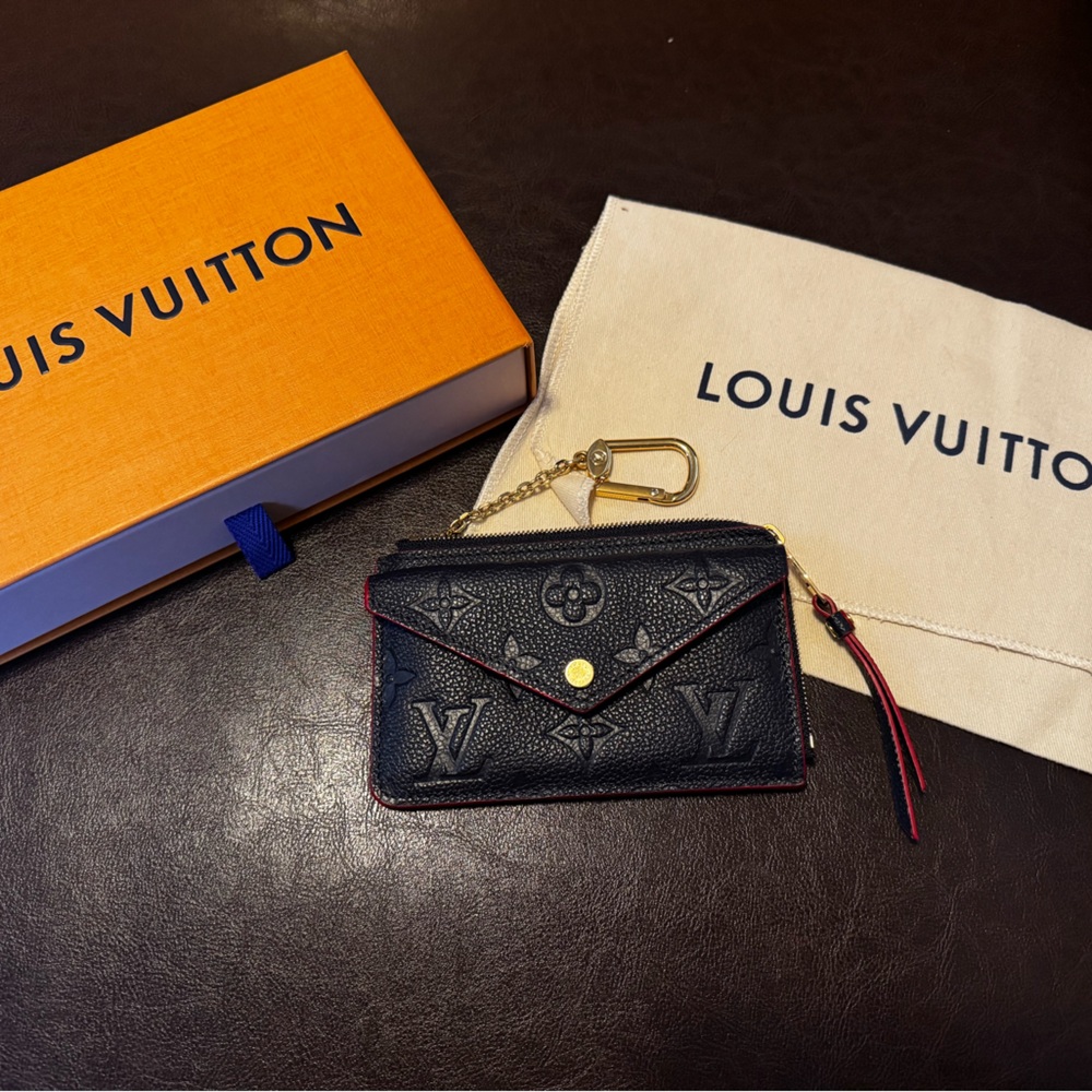 Louis Vuitton Card Recto Verso Monogram Leather Blue/Red
